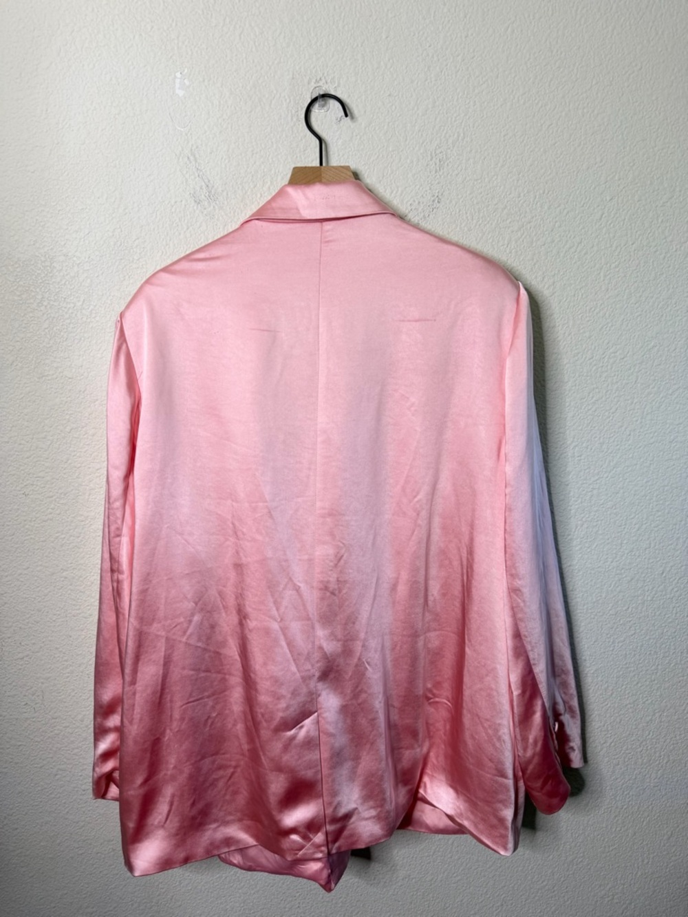 Good American Bubblegum Pink Satin Blazer Women Size 5 / US 2X - Picture 6 of 8